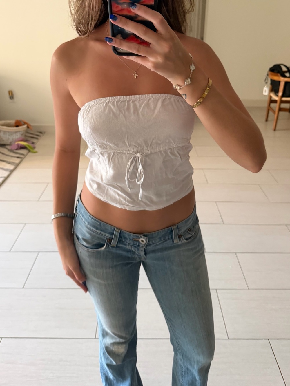 John Galt white cotton tube top